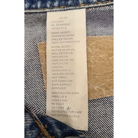 Rare Vtg Gap Denim Jacket Mens XL Zip Button Trucker Cotton Grunge Biker Retro - Picture 5 of 11